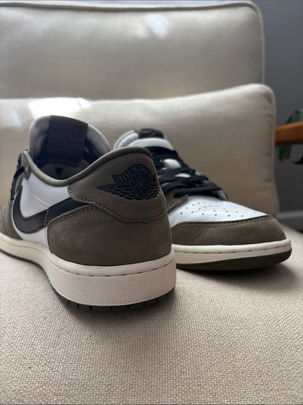 Nike Air Jordan 1 Low OG Medium Olive and Summit White / Size 11 - Picture 2 of 7